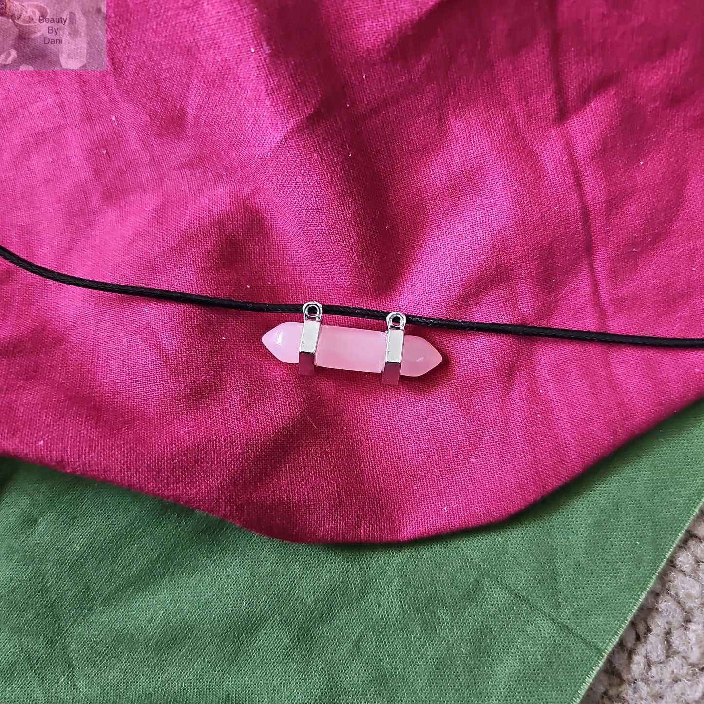 Rose Quartz Healing Necklace Heart Stone Jewelry by Beauty by Dani