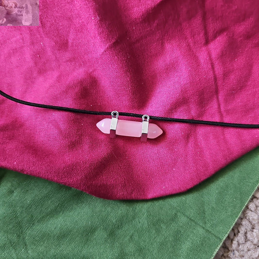 Rose Quartz Healing Necklace Heart Stone Jewelry by Beauty by Dani