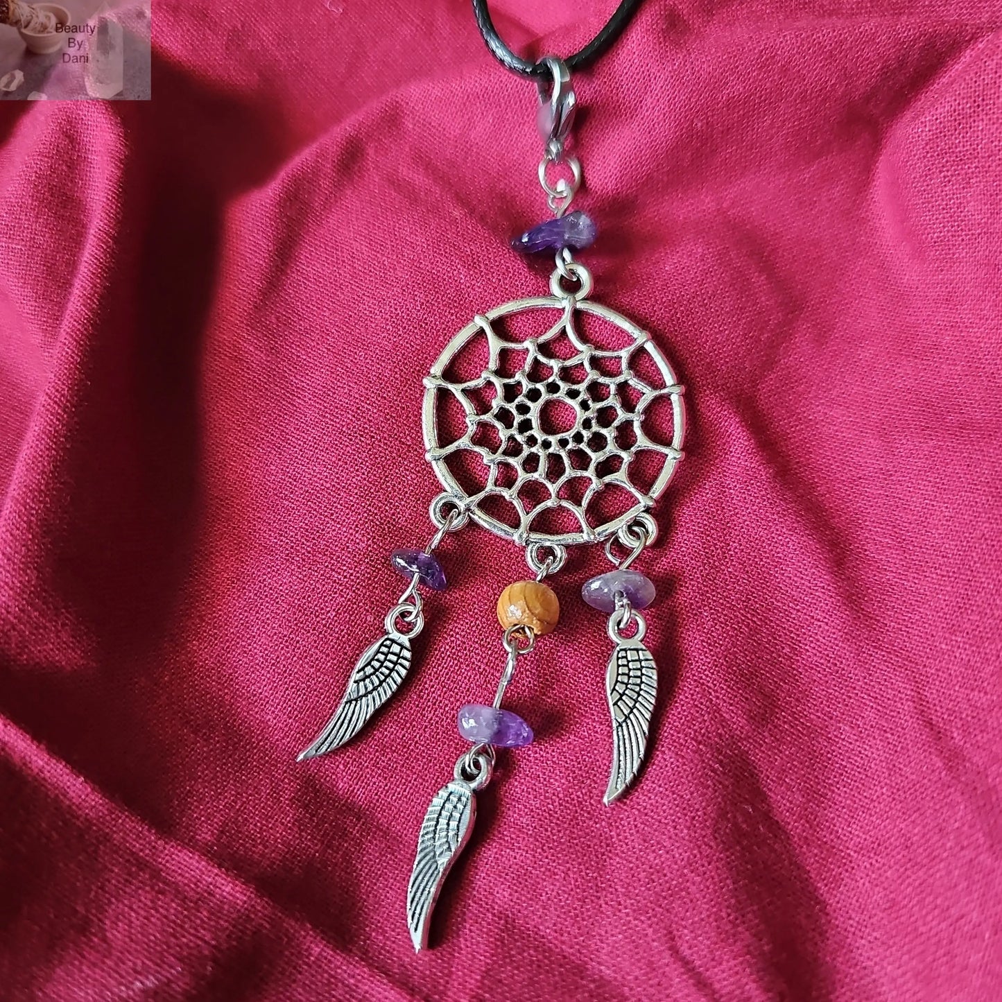 Amethyst Dreamcatcher Necklace Healing Gemstone Jewelry