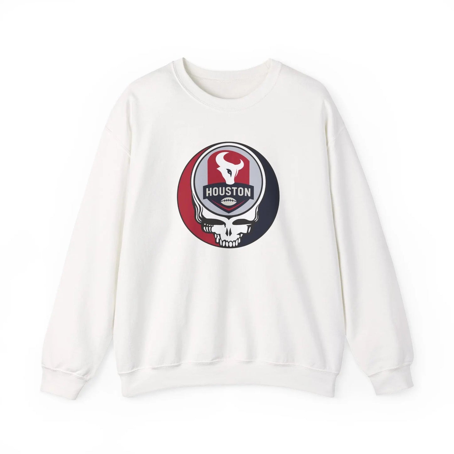 Grateful Dead Stealie Crewneck Sweatshirt Unisex Heavy Blend Houston Texans NFL