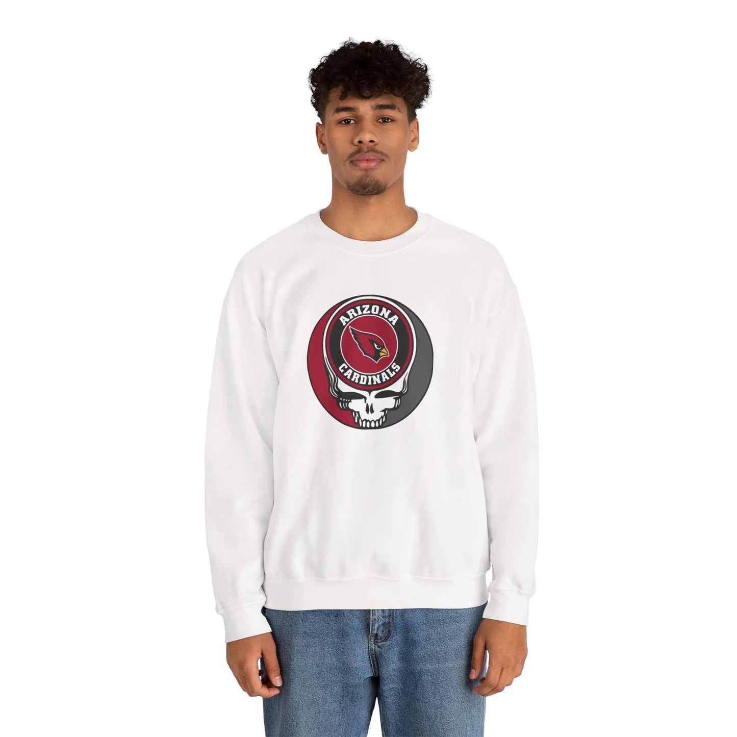 Arizona Cardinals Grateful Dead Stealie Crewneck Sweatshirt The Gridiron Collection