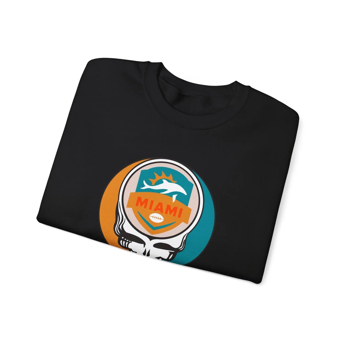 Grateful Dead Stealie Miami Dolphins Crewneck Sweatshirt The Gridiron Collection