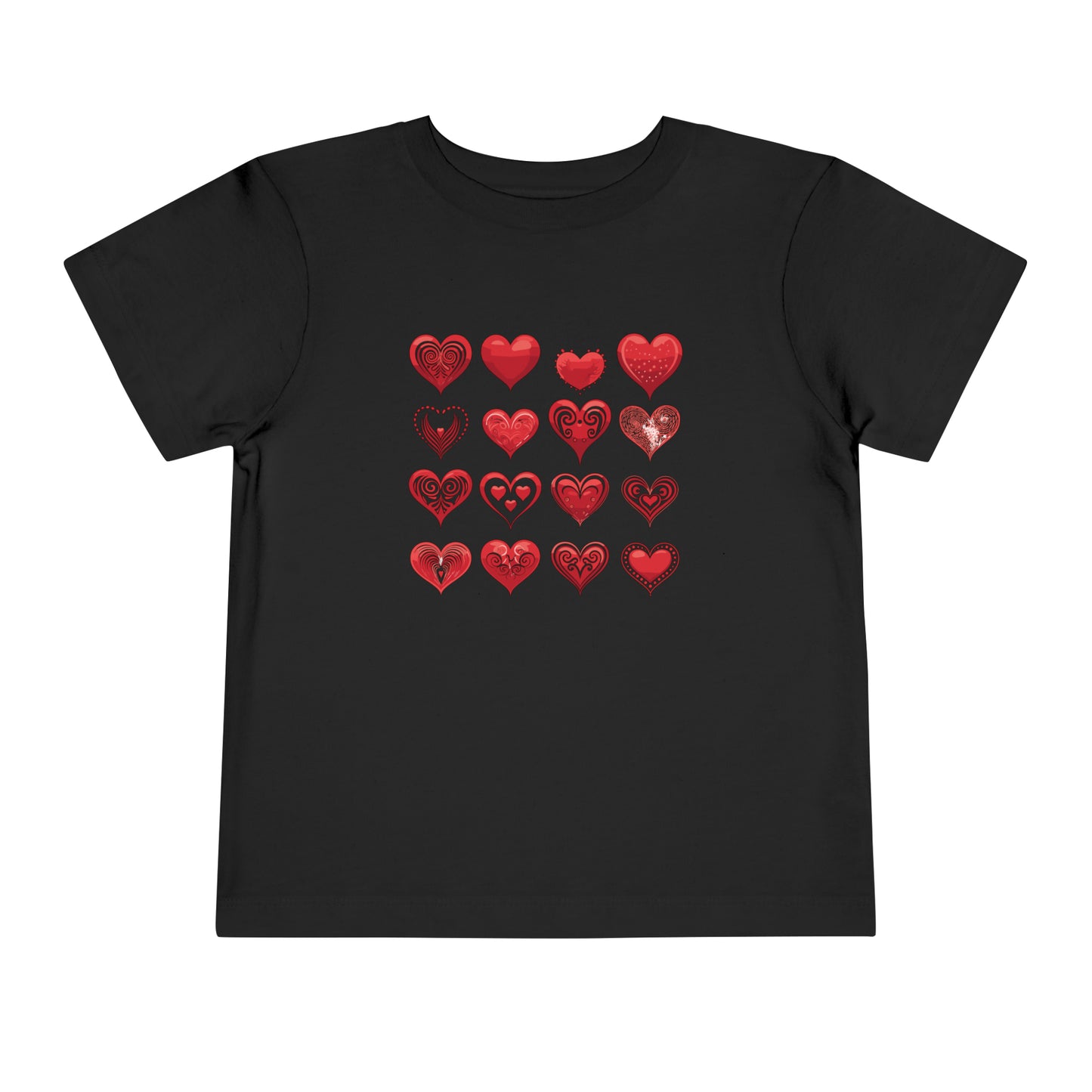 Red hearts shape design Toddler Short Sleeve Tee