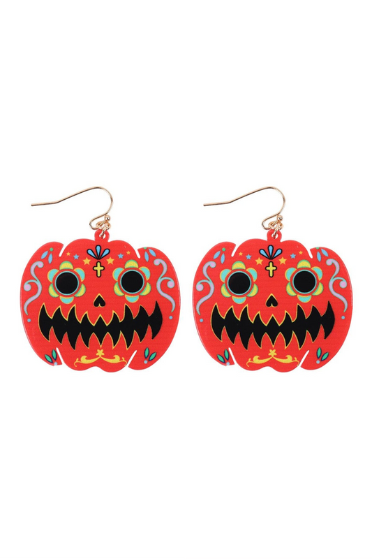 Halloween Pumpkin Lightweight Alloy Earrings Festive Accessory