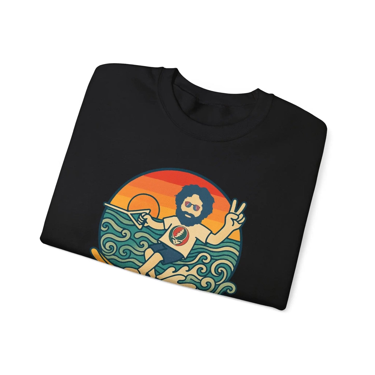 Life is Dead Crewneck Sweatshirt Heavy Blend Waterskiin' Jerry
