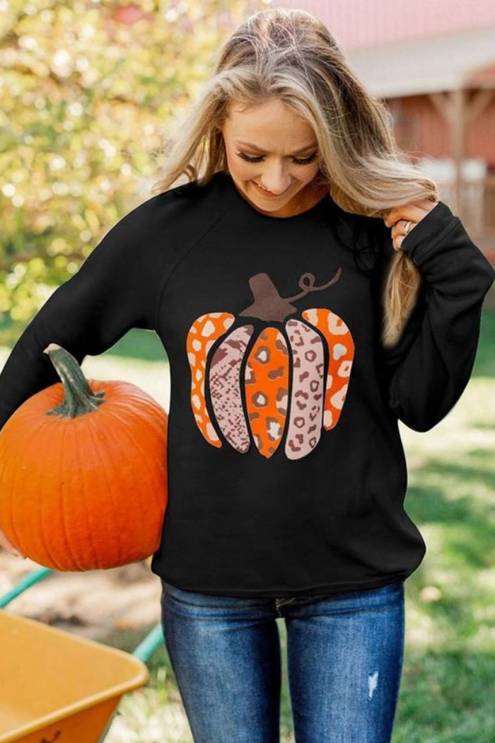 Halloween Pumpkin Printing Sweater