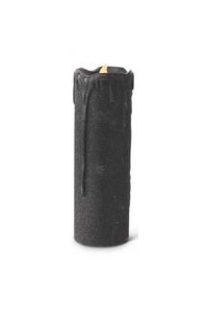 Black Glitter LED Candles with 6 Hour Timer Halloween Candles