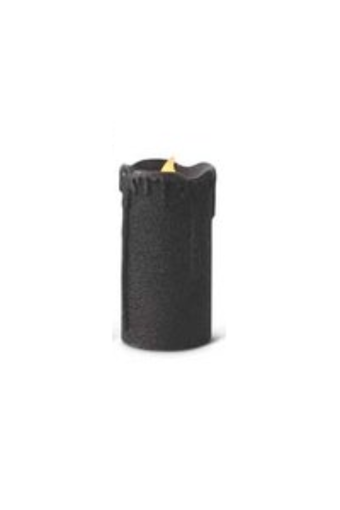 Black Glitter LED Candles with 6 Hour Timer Halloween Candles