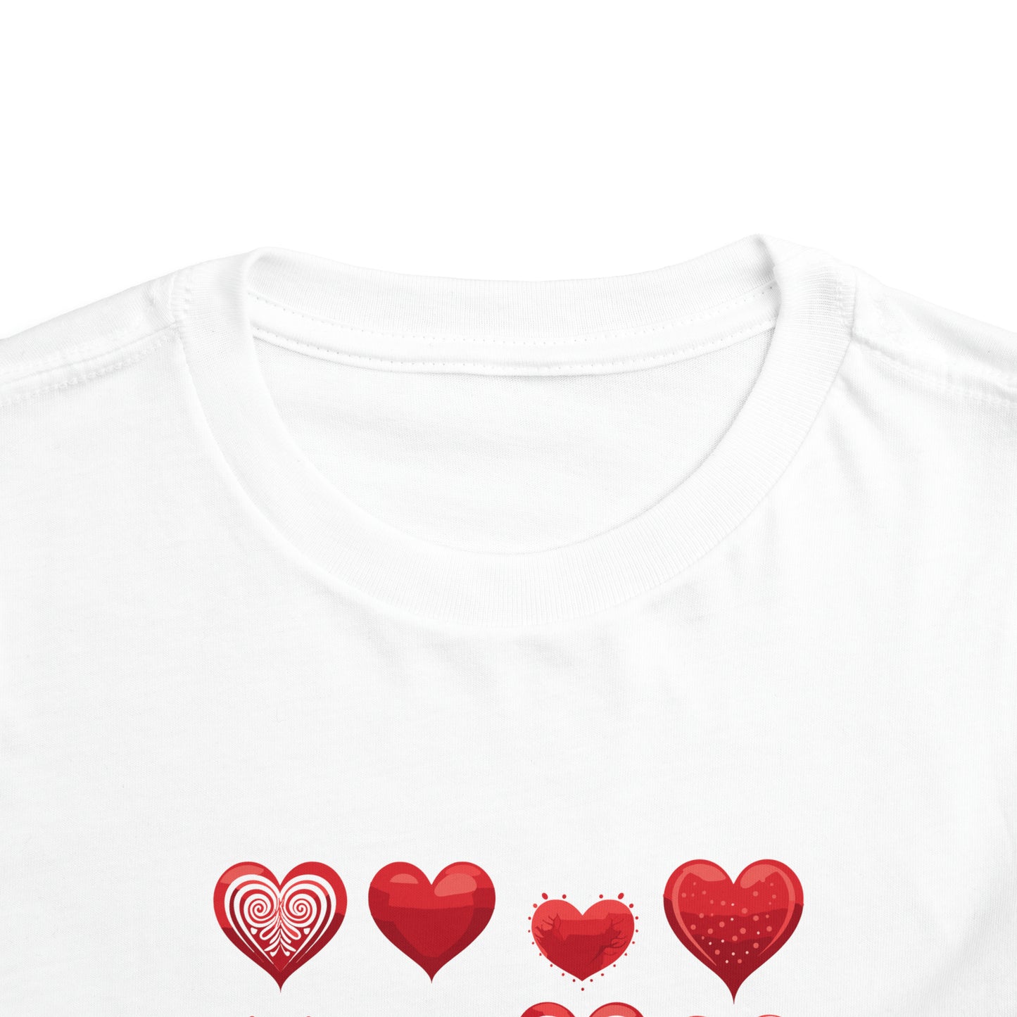 Red hearts shape design Toddler Short Sleeve Tee