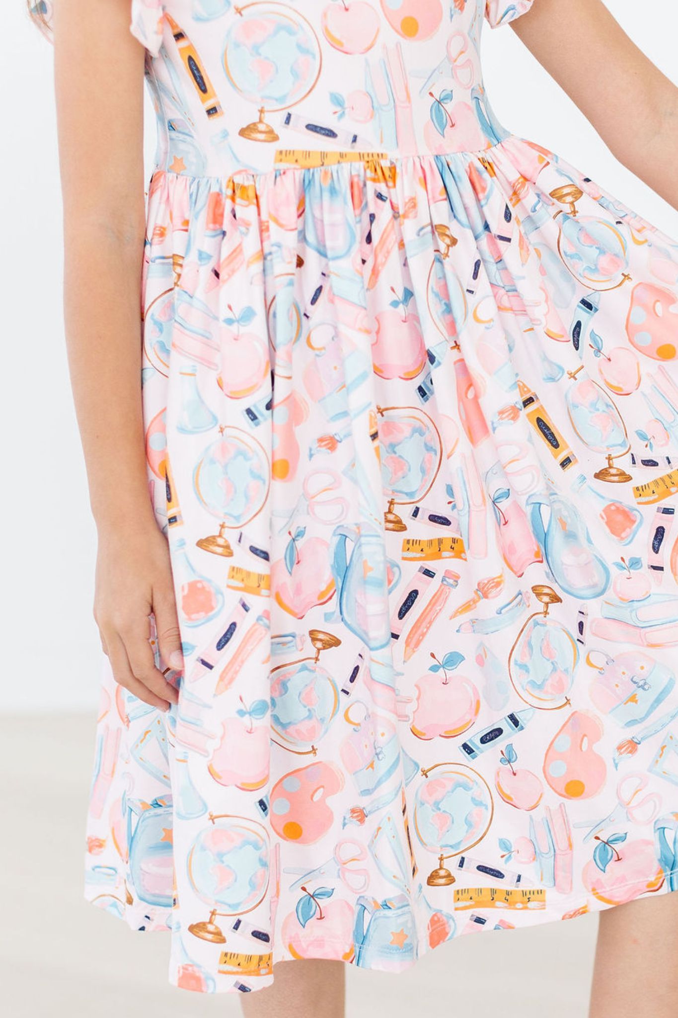 Flutter Sleeve Twirl Dress Comfortable School Dress Mila & Rose