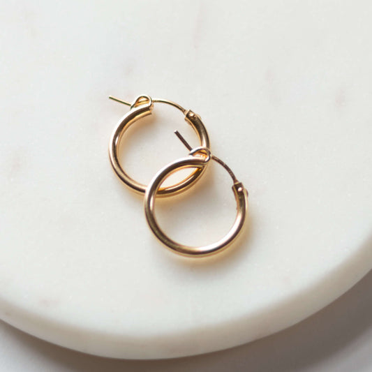 Bold 14k Gold Filled Hoop Earrings Sela Designs