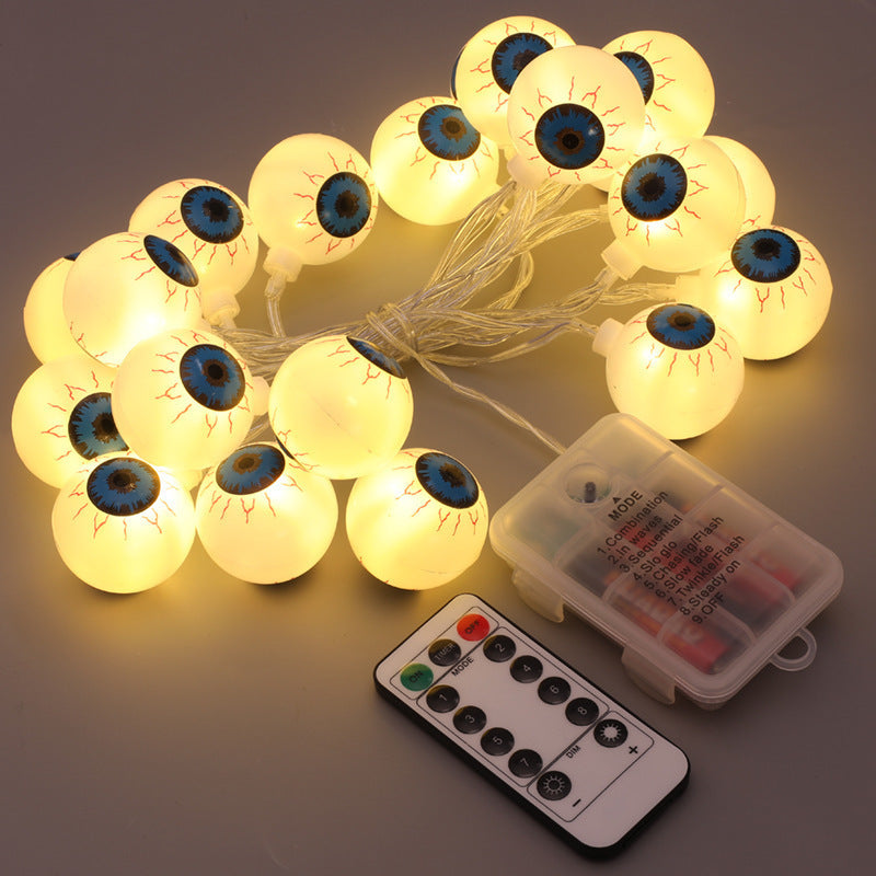 Halloween Ghost Eyeballs LED String Lamp Battery Powered 10 Lights