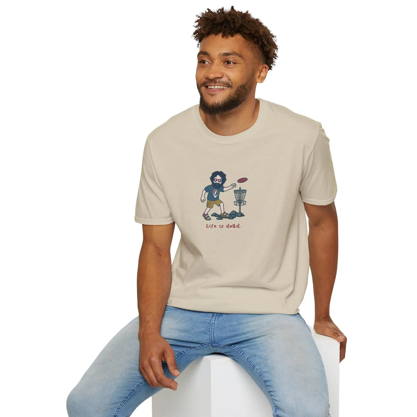 Disc Golfing Jerry Life is Dead T-Shirt Grateful Dead