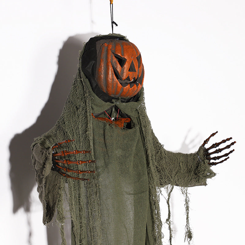 Pumpkin Hanging Ghost Voice Control Halloween Decoration Horror Props