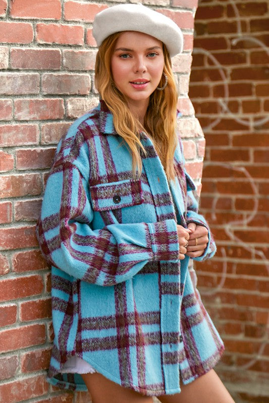 Check-patterned Oversized Jacket Vallis Jacket