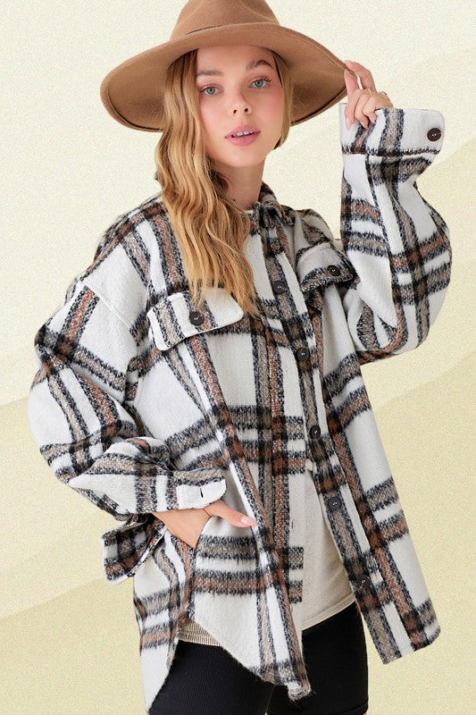 Check-patterned Oversized Jacket Vallis Jacket