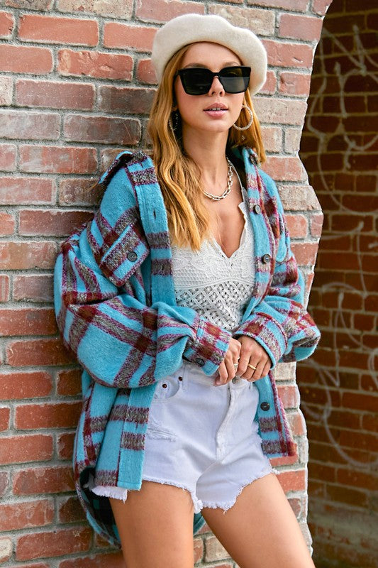 Check-patterned Oversized Jacket Vallis Jacket