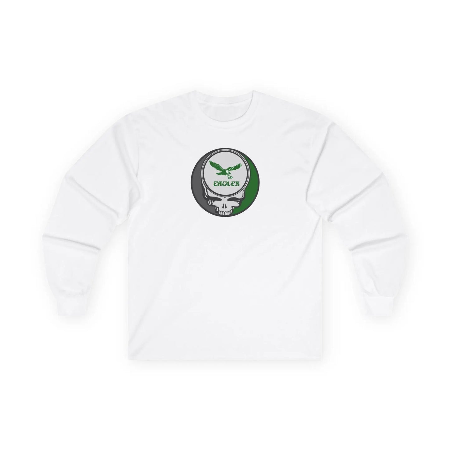Philadelphia Eagles Skull Long Sleeve Tee Ultra-Cotton NFL Gridiron Collection