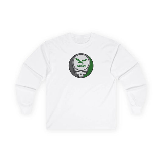 Philadelphia Eagles Skull Long Sleeve Tee Ultra-Cotton NFL Gridiron Collection