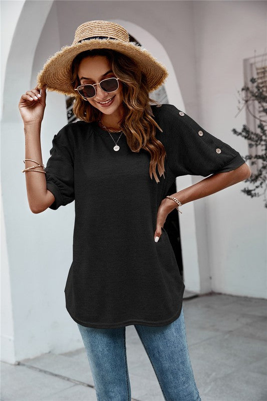 Women's Summer Round Neck Short Sleeve Top