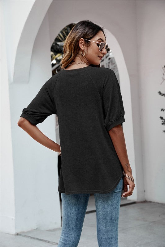 Women's Summer Round Neck Short Sleeve Top