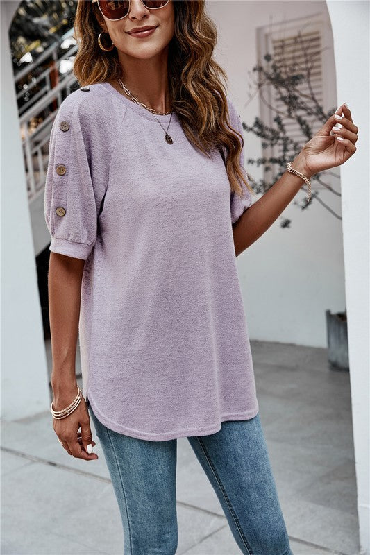 Women's Summer Round Neck Short Sleeve Top