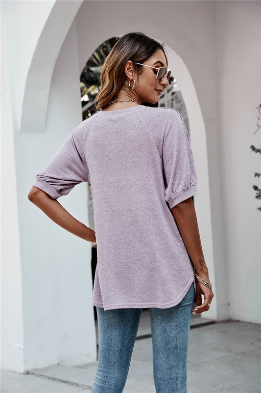 Women's Summer Round Neck Short Sleeve Top