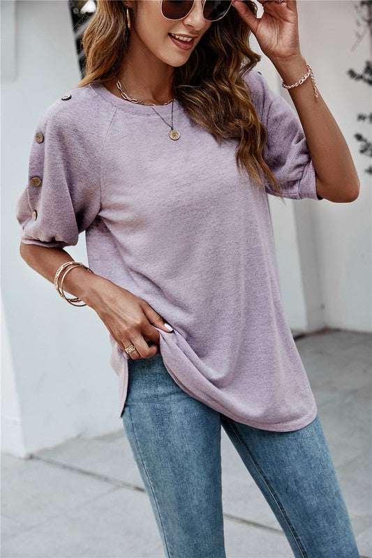 Women's Summer Round Neck Short Sleeve Top