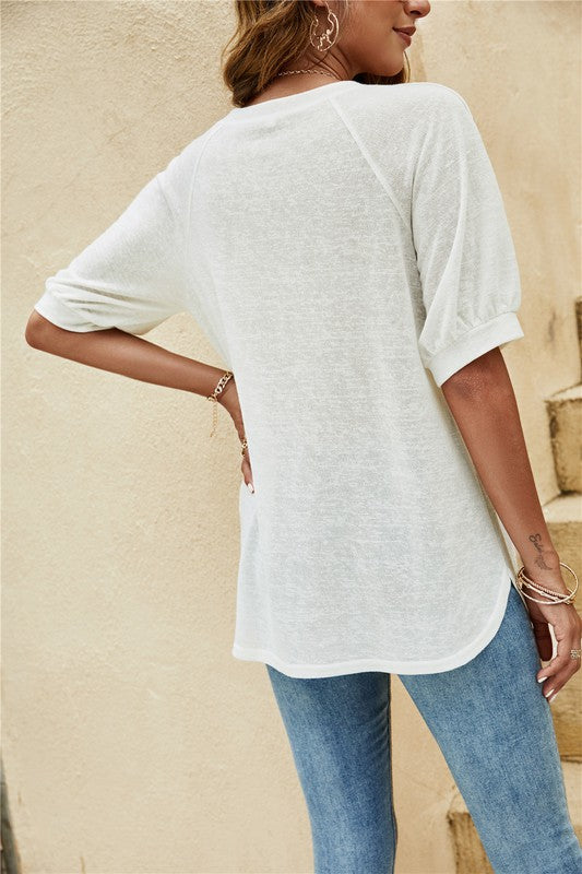 Women's Summer Round Neck Short Sleeve Top