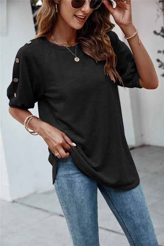 Women's Summer Round Neck Short Sleeve Top