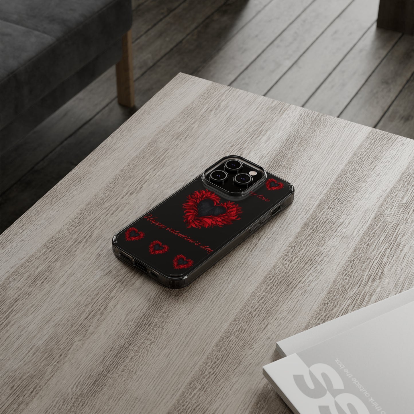 Valentine's day, red heart shapes Clear Cases