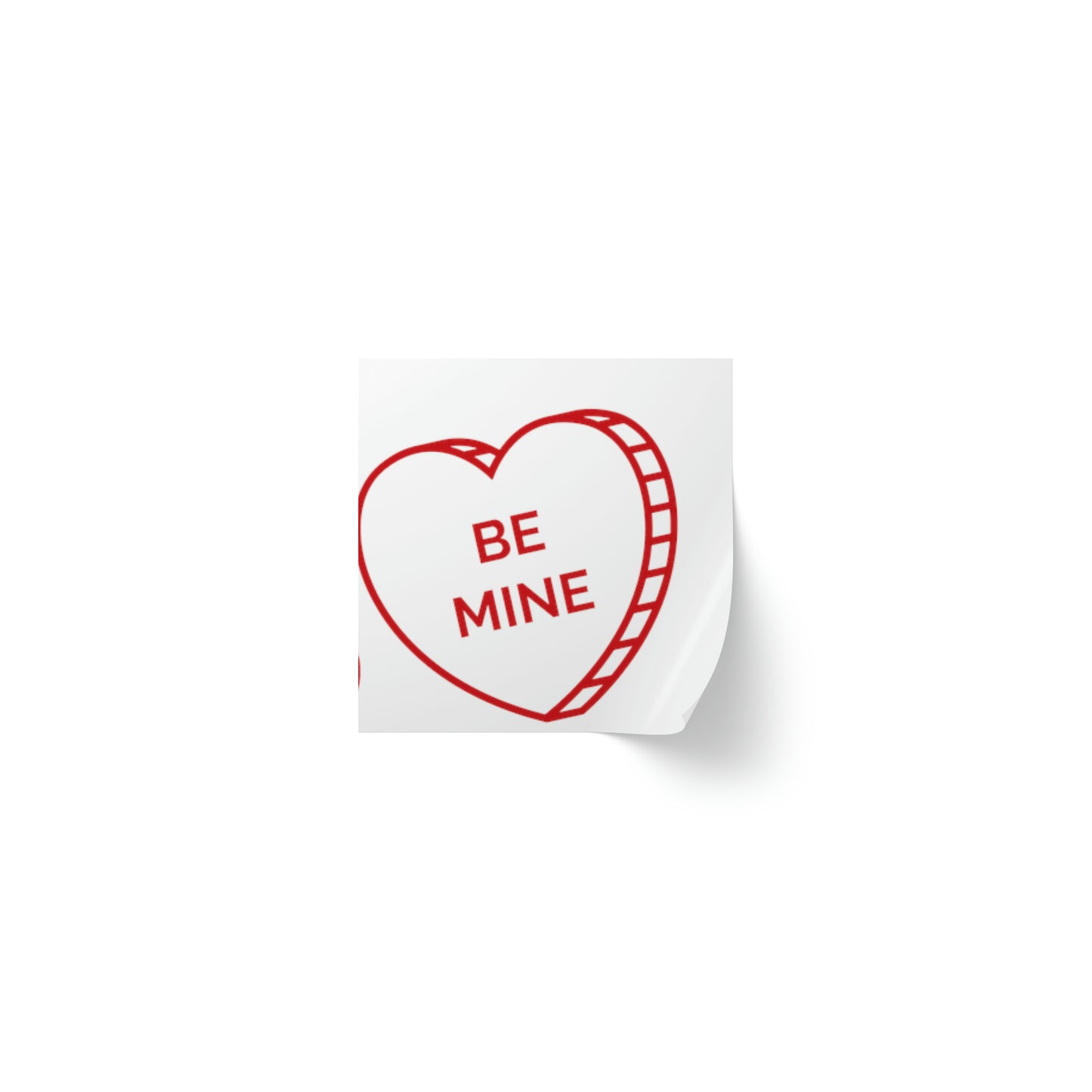 Valentine's day Be mine heart Square Sticker Label Roll
