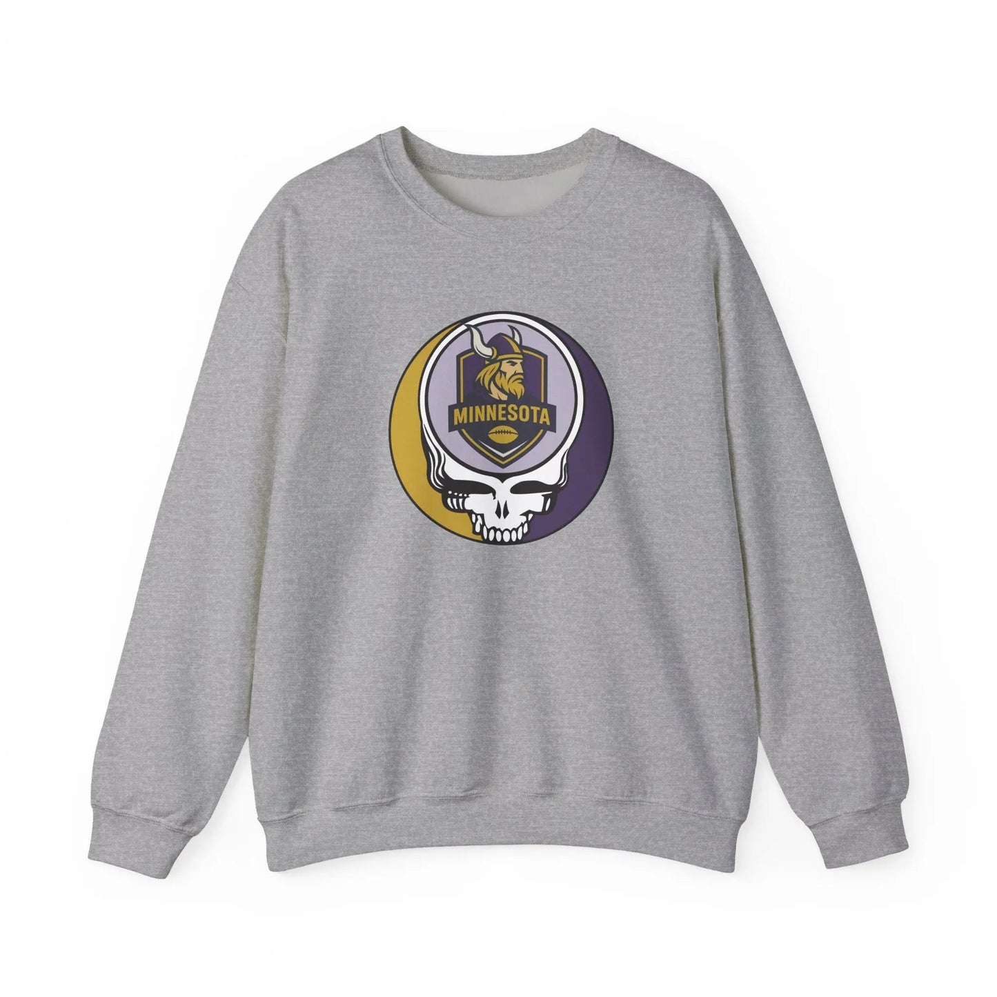 Minnesota Vikings Grateful Dead Stealie Heavy Blend Crewneck Sweatshirt