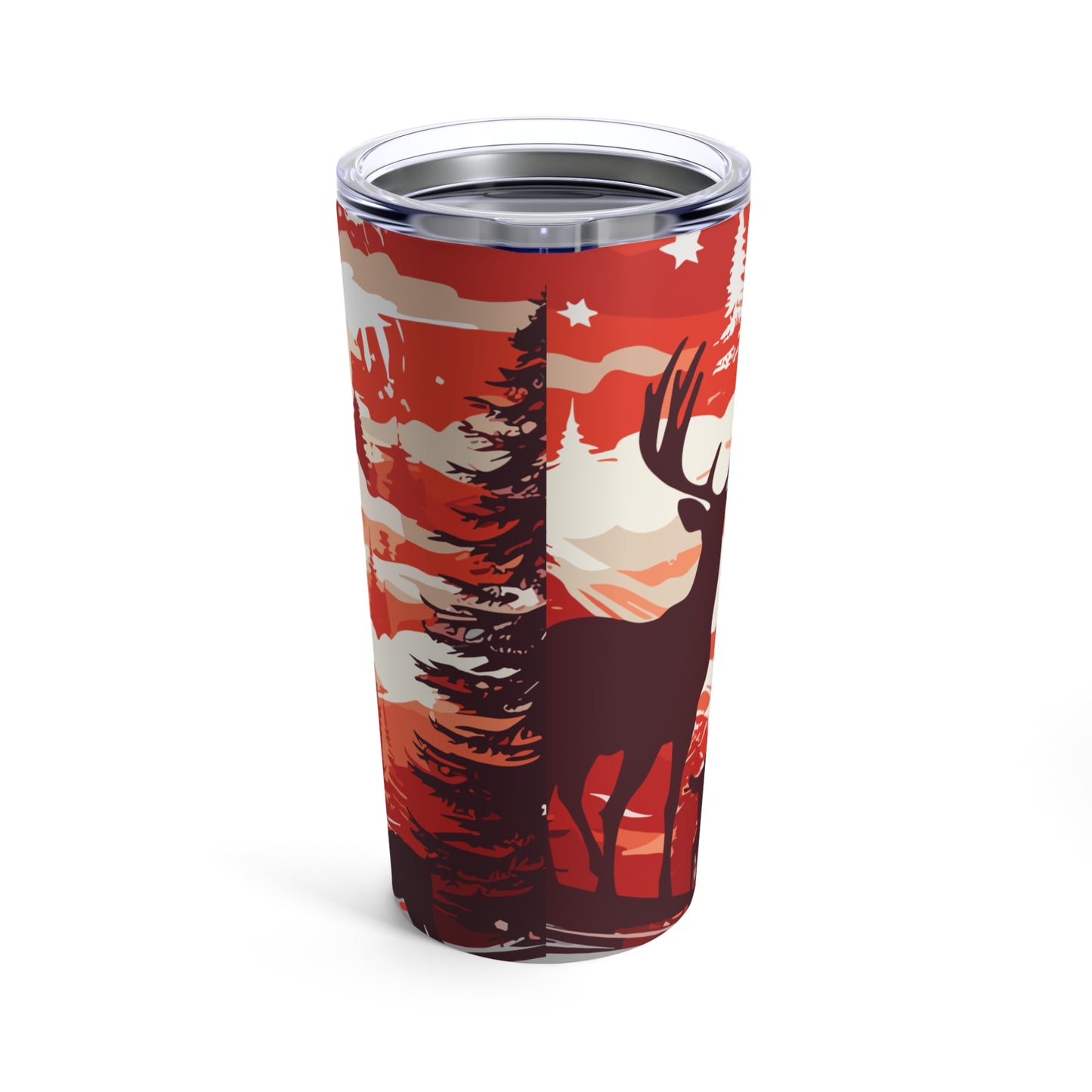 Red and white raindeer with happy kids Christmas Tumbler 20oz, Christmas Cup, Seasonal Tumbler, Christmas Gift
