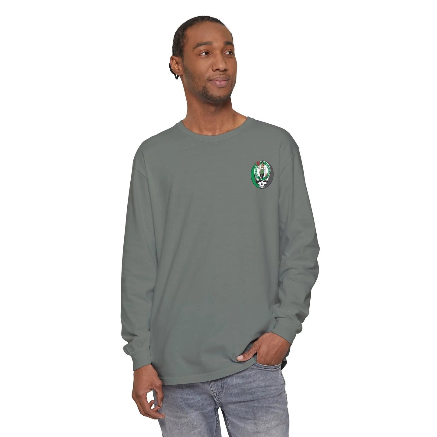 Boston Celtics Garment-Dyed Long Sleeve T-Shirt Two-Sided Vineyard Collection