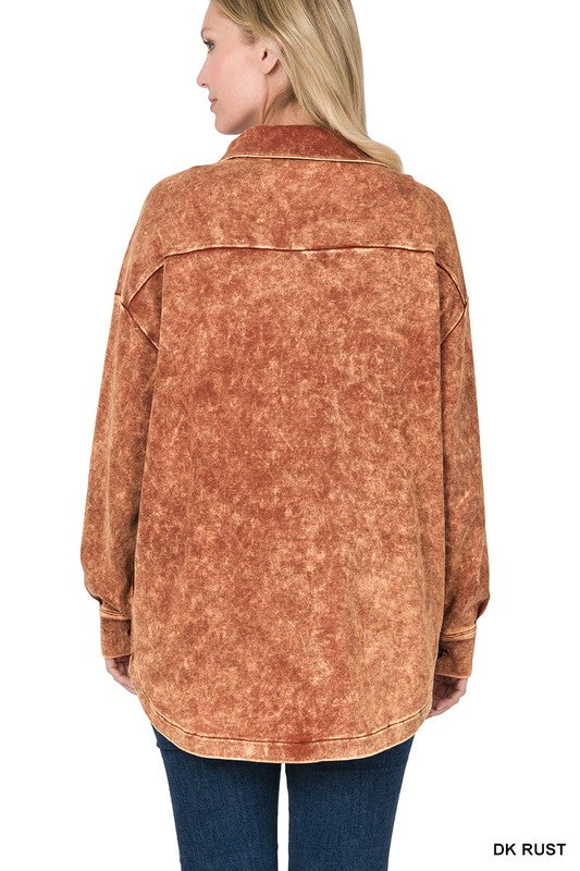 Acid Wash Loose Fit Shacket