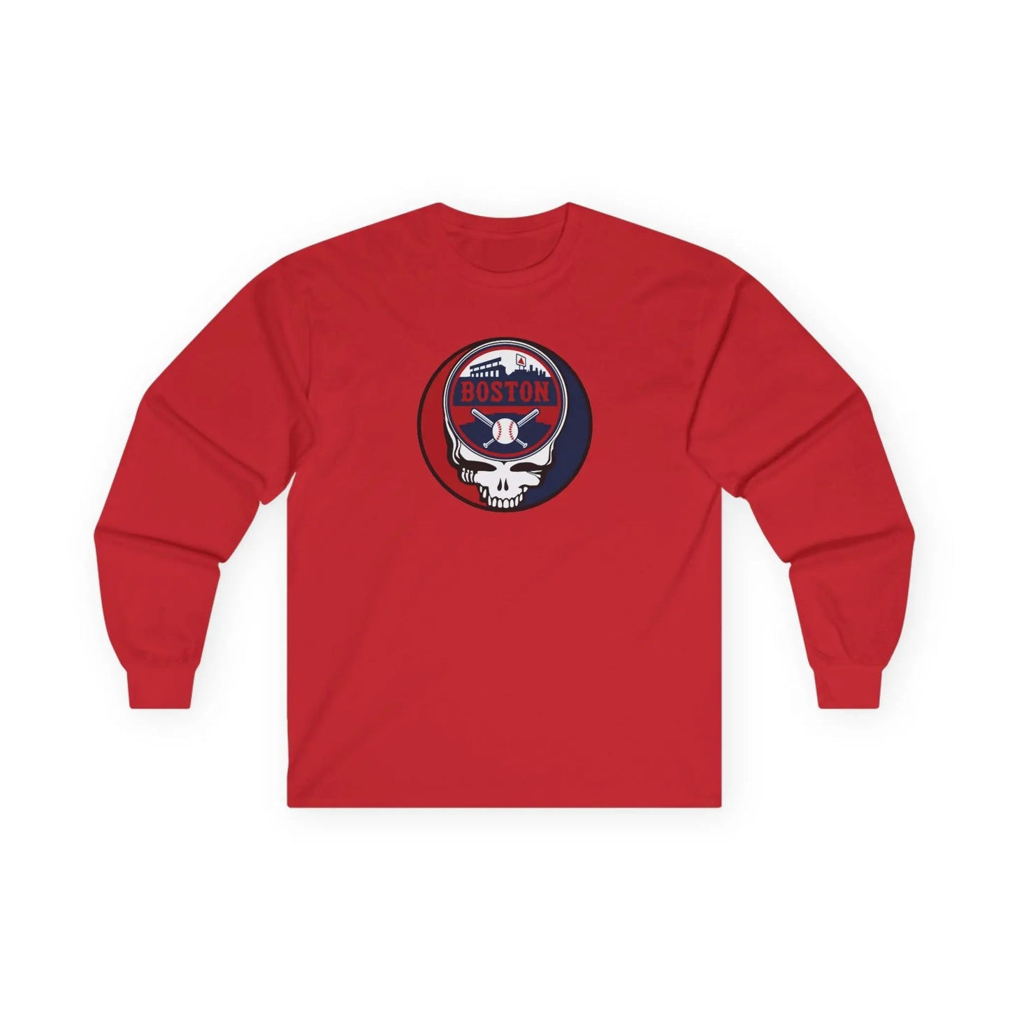 Boston Baseball Edition Classic Stealie Long Sleeve Tee Ultra Cotton MLB