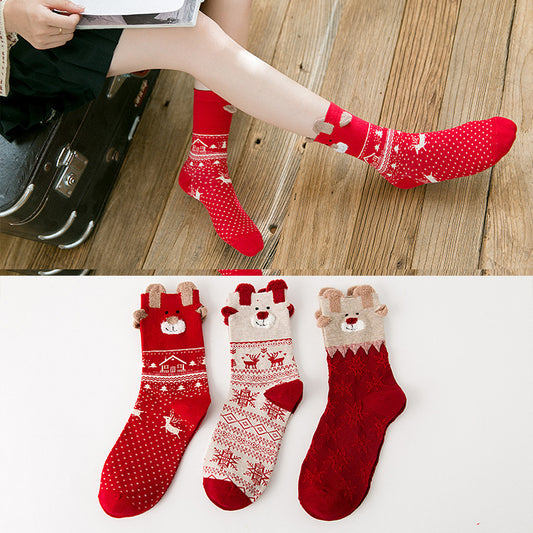 Santa Claus Cute Winter Casual Socks Women