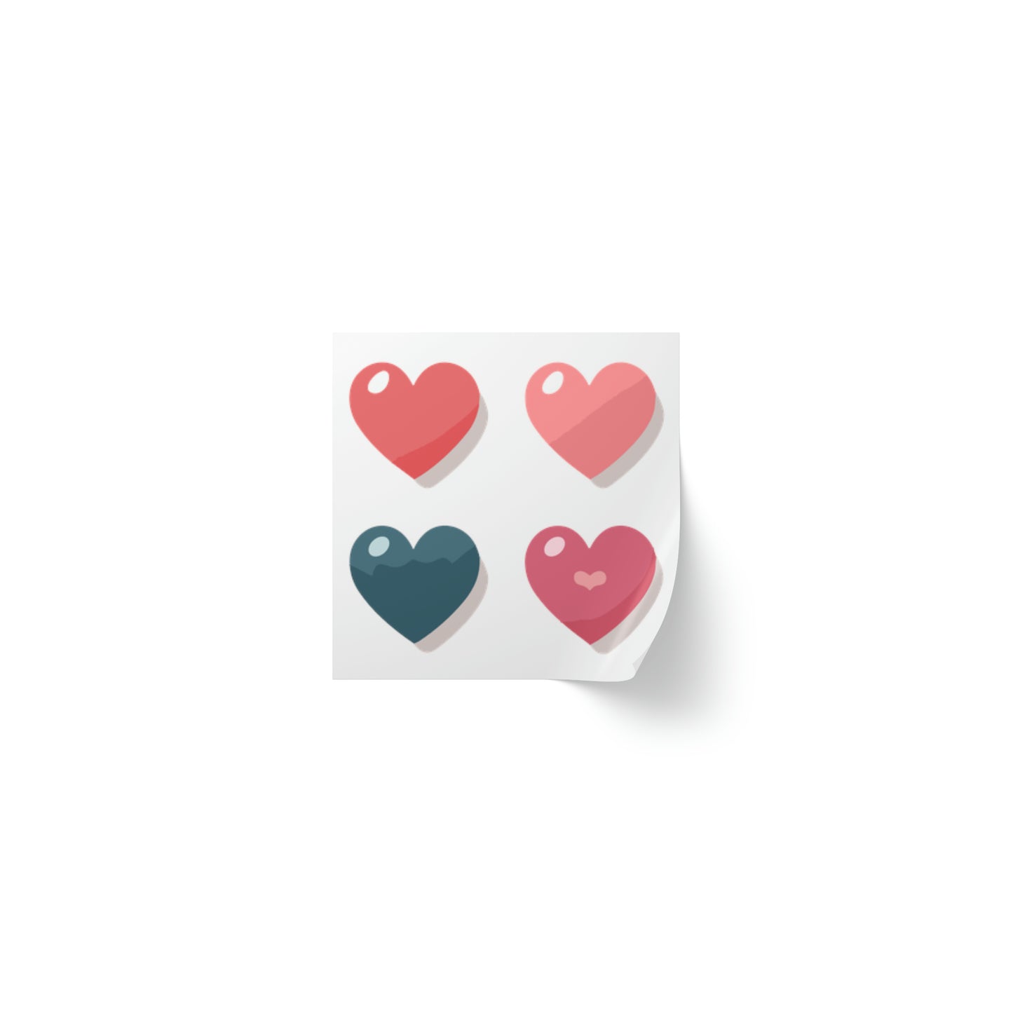 Valentine's day four hearts Square Sticker Label Rolls