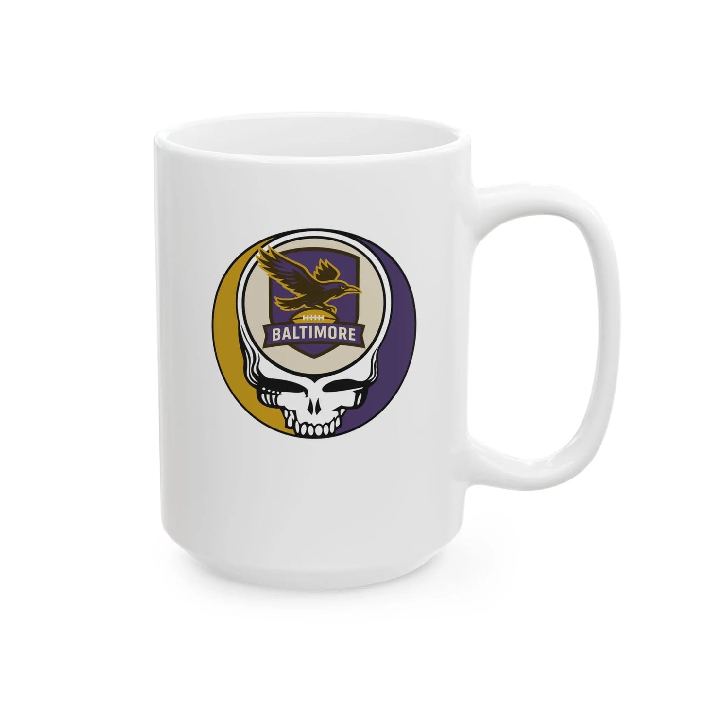 Baltimore Ravens Stealie Ceramic Coffee Mug Durable White Ceramic The Gridiron Collection