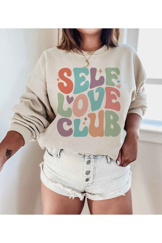 SELF LOVE CLUB GRAPHIC PLUS SIZE SWEATSHIRT