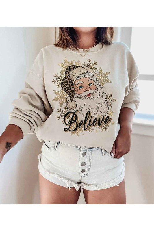BELIEVE CHRISTMAS GRAPHIC SWEATSHIRT