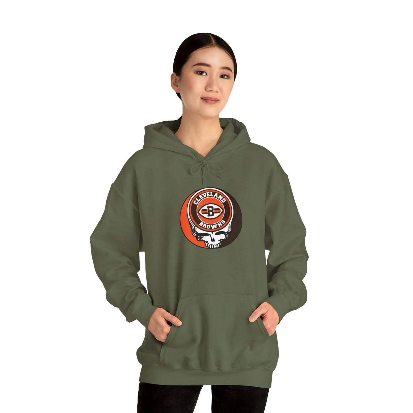 Cleveland Browns Grateful Dead Hooded Sweatshirt Medium-Heavy Fabric The Gridiron Collection