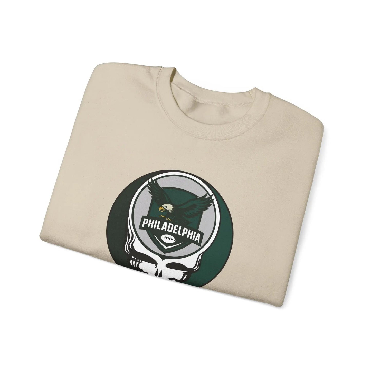 Philadelphia Eagles Grateful Dead Stealie Heavy Blend Crewneck Sweatshirt NFL