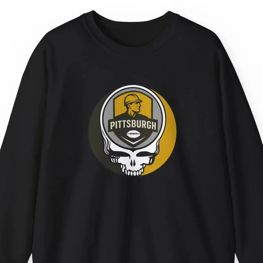 Grateful Dead Stealie Crewneck Sweatshirt Unisex Heavy Blend NFL The Gridiron Collection Pittsburgh Steelers