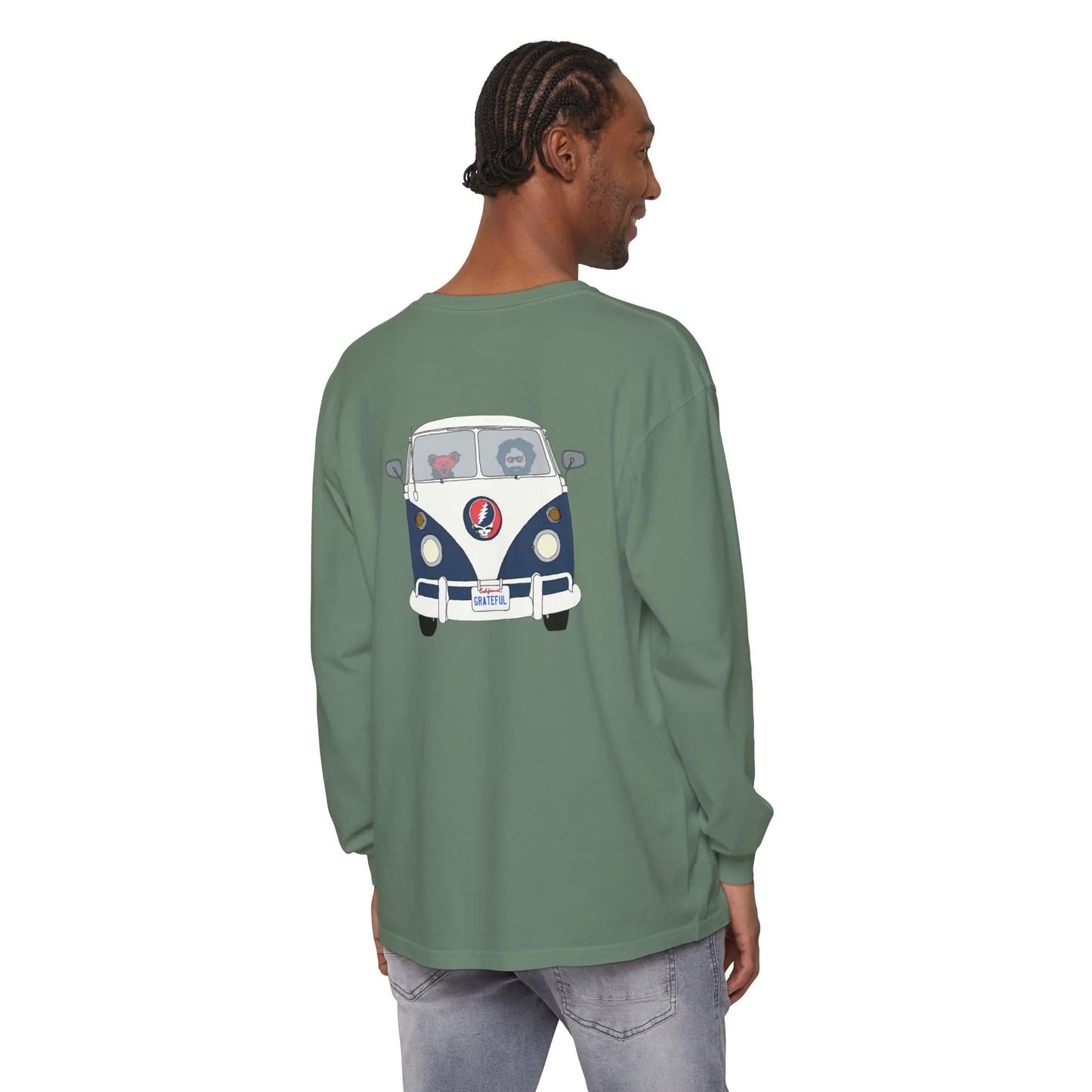 Jerry's Takin' The Bus Garment-dyed Long Sleeve T-Shirt Vineyard Collection