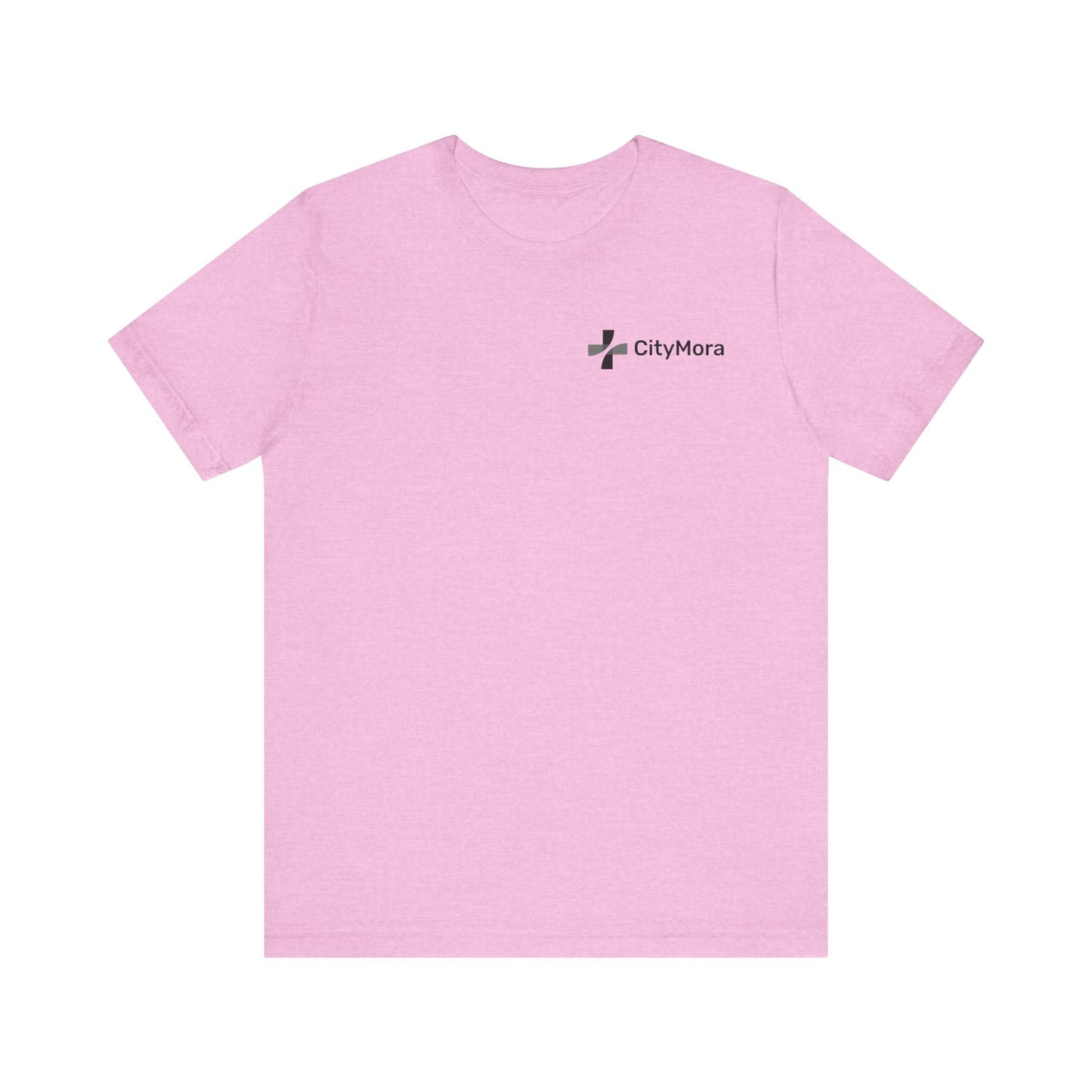 Casual Unisex Tee - 'CityMora' Motivational Short Sleeve Shirt - Black