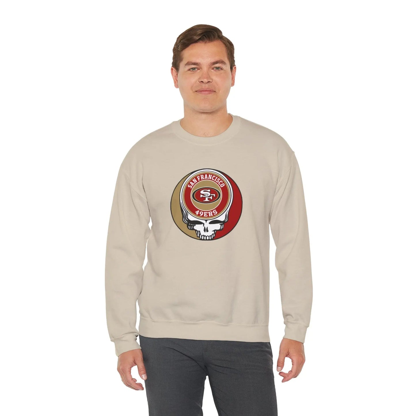 Grateful Dead Stealie Heavy Blend Crewneck Sweatshirt San Francisco 49ers