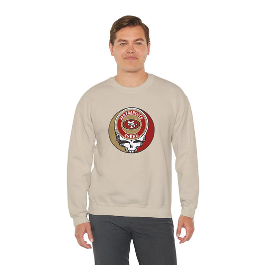 Grateful Dead Stealie Heavy Blend Crewneck Sweatshirt San Francisco 49ers