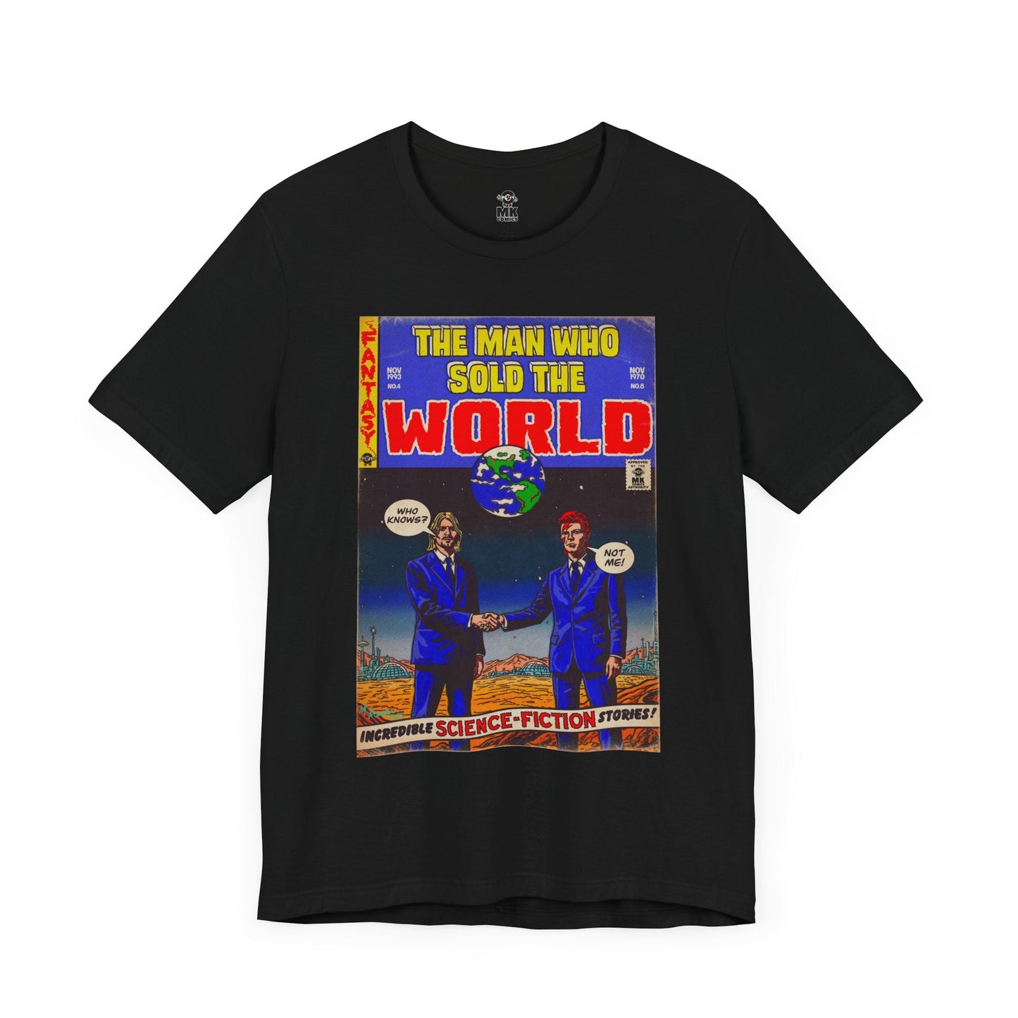 Bowie & Cobain The Man Who Sold the World Jersey Short Sleeve Tee Unisex